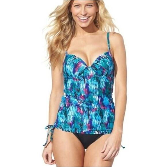 LOVE YOUR ASSETS BY SARA BLAKELY SPANX, Size Small, Tankini Top, Push Up, NWT - Picture 1 of 6